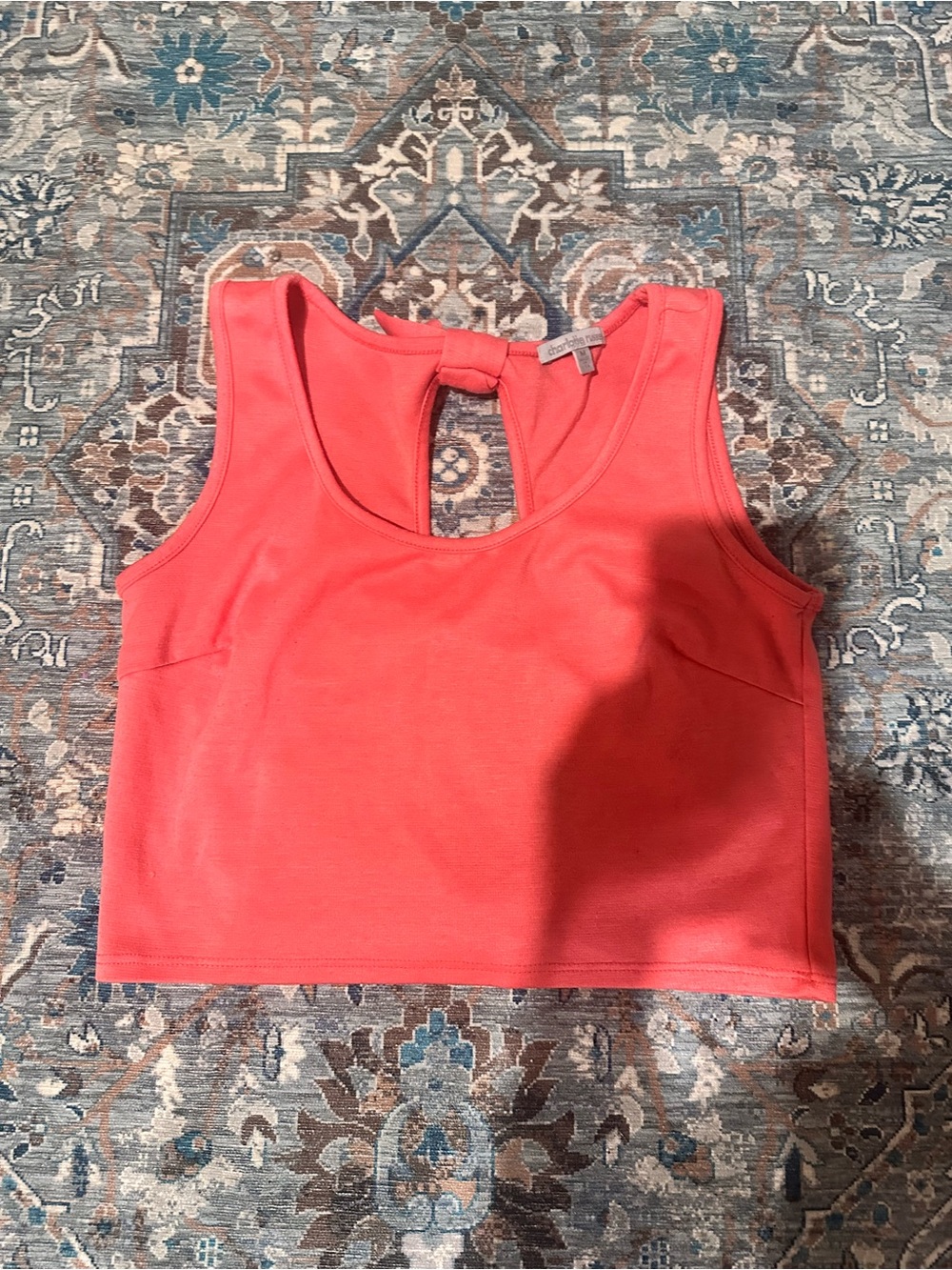 Charlotte Russe Coral Sleeveless Crop Tank